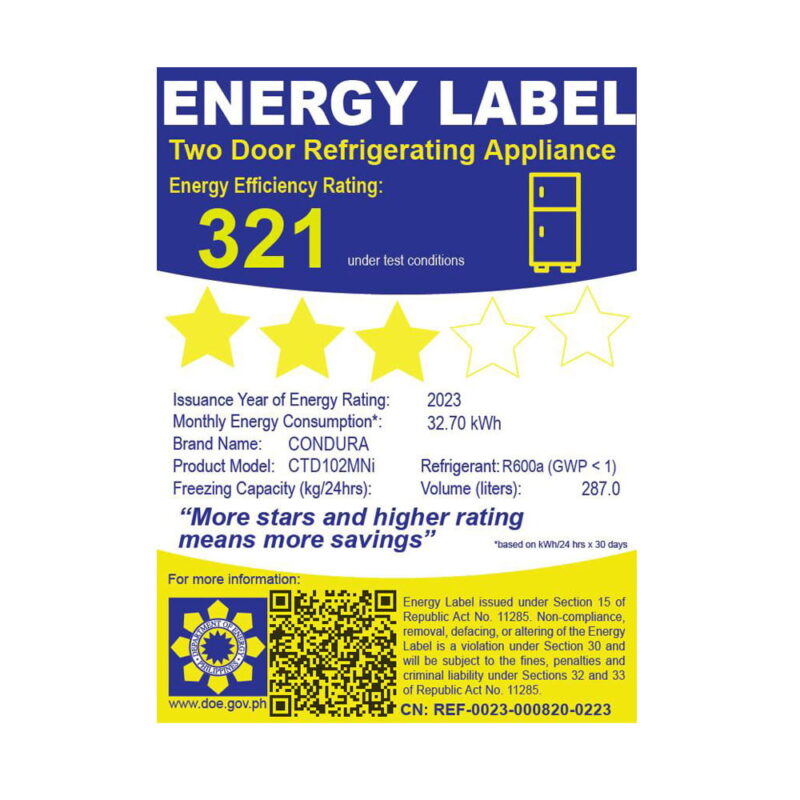 Condura 10.2 cu ft Negosyo Pro Inverter Refrigerator CTD102MNI - Image 5